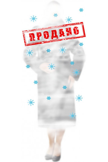 Удлиненная шуба из черного мутона с воротником из норки